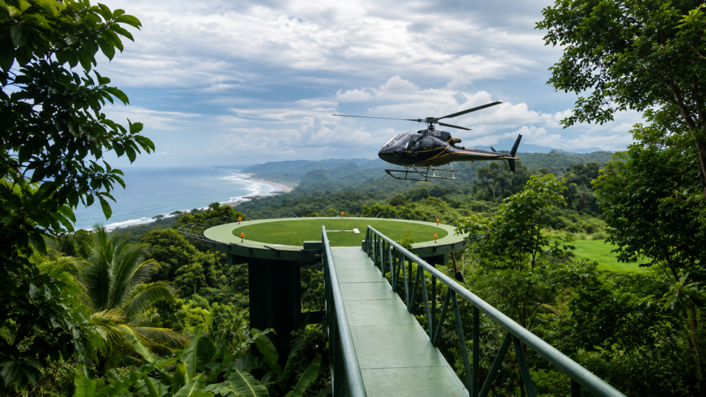 Costa Rica Kuste und Regenwald von einem Helikoptertransfer aus gesehen