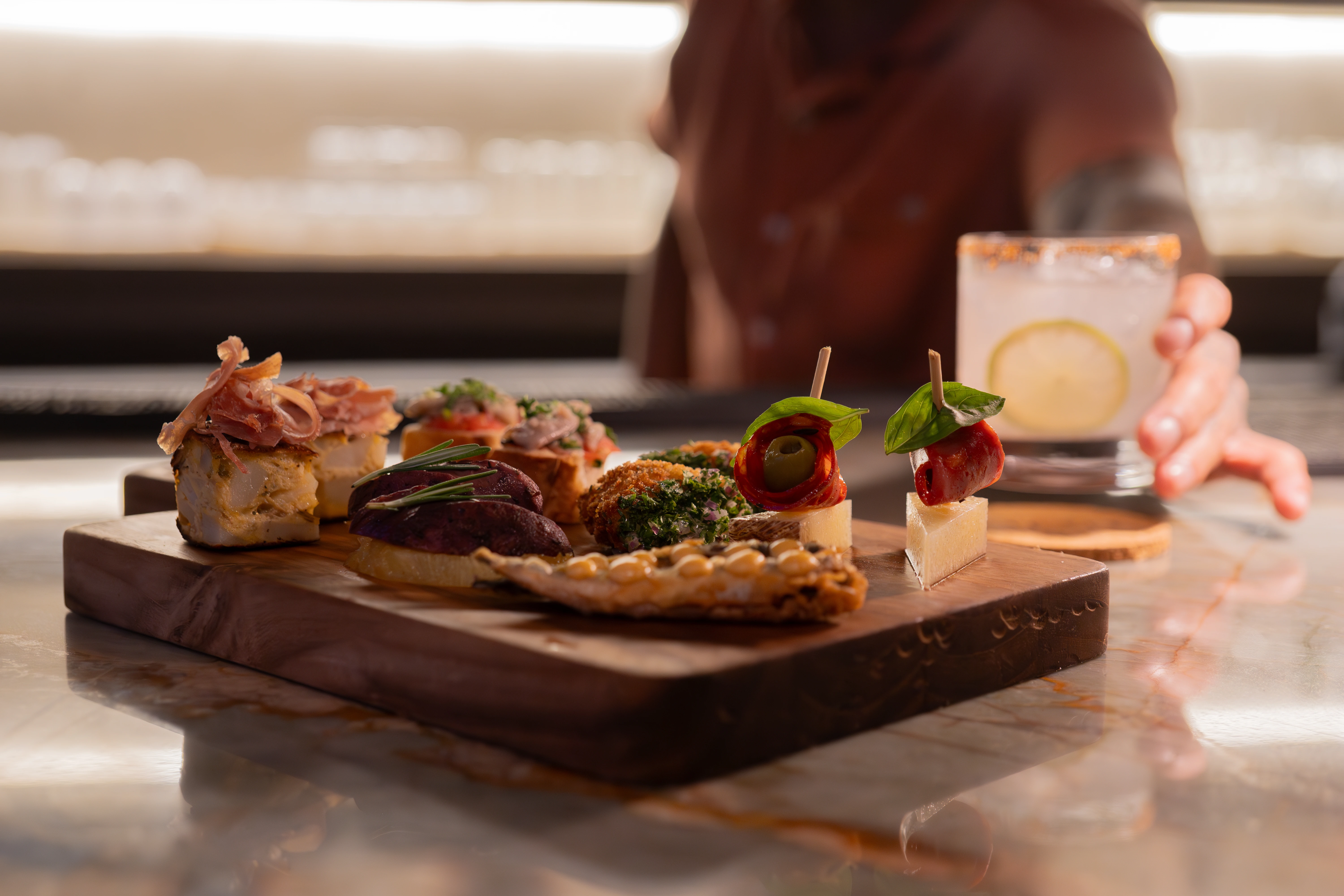 Small plates and a cocktail at Andaz Meso restaurant