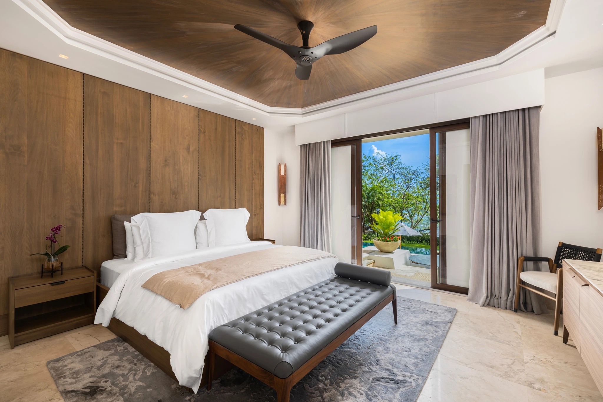 poolside bedroom