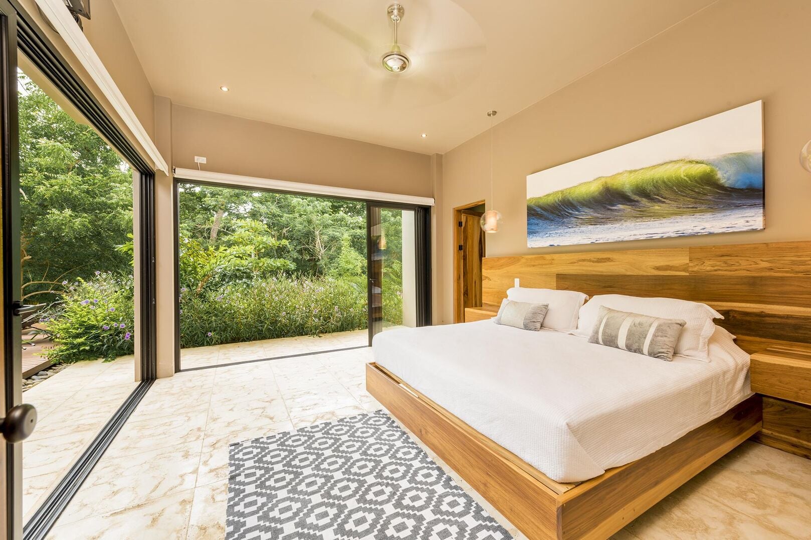 King bedroom opening to the garden