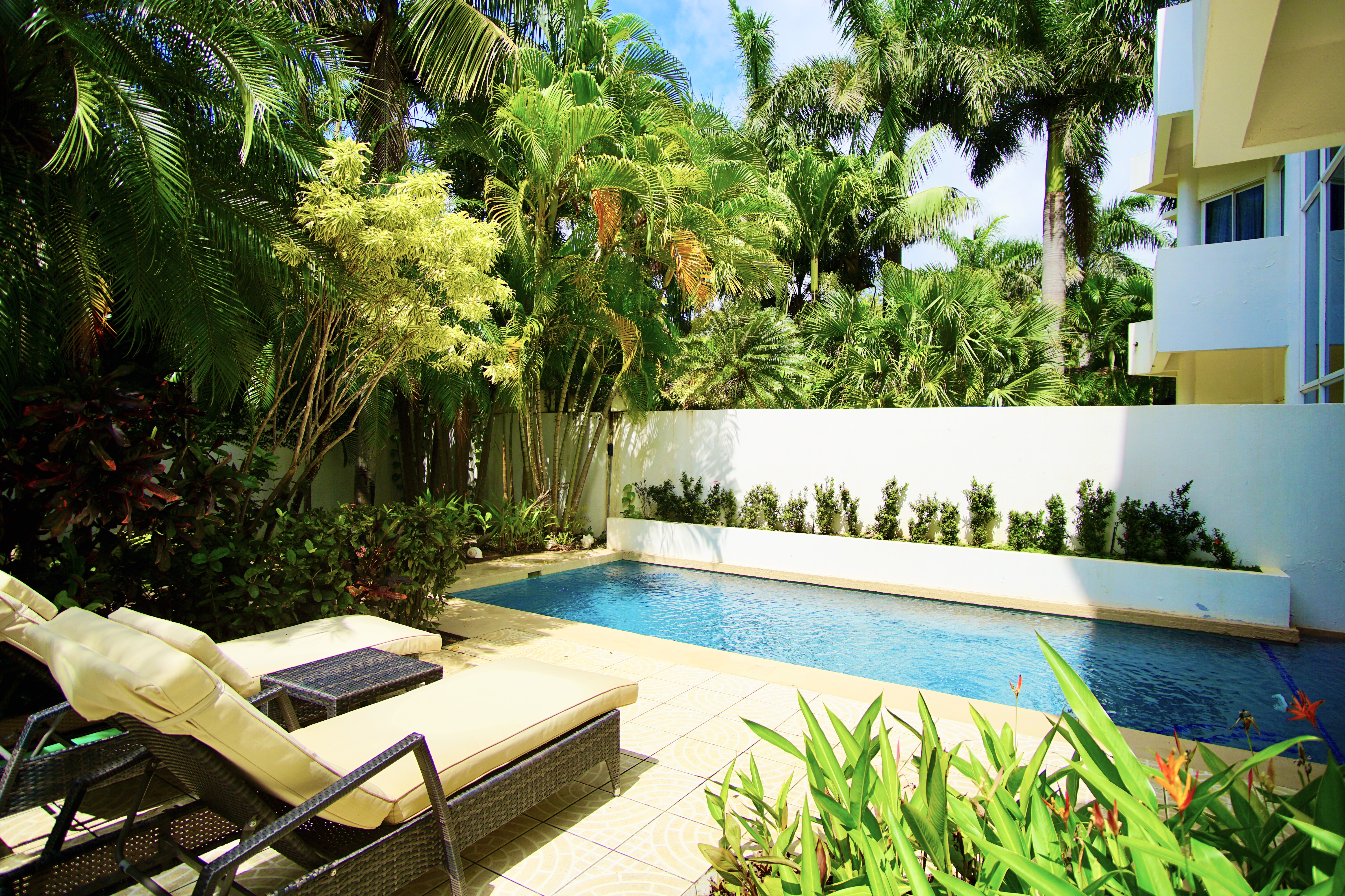 Villa 2 exterior, private pool and garden