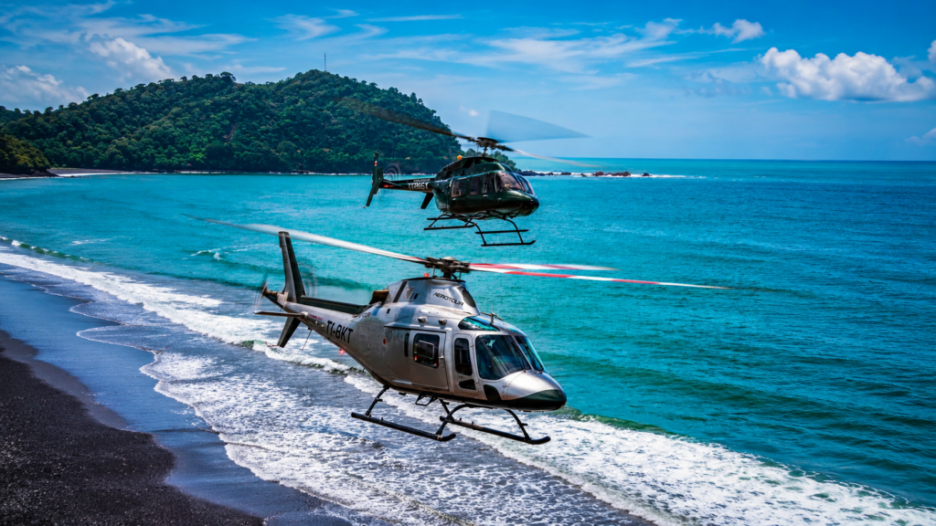 charter helicopter transfers in costa rica